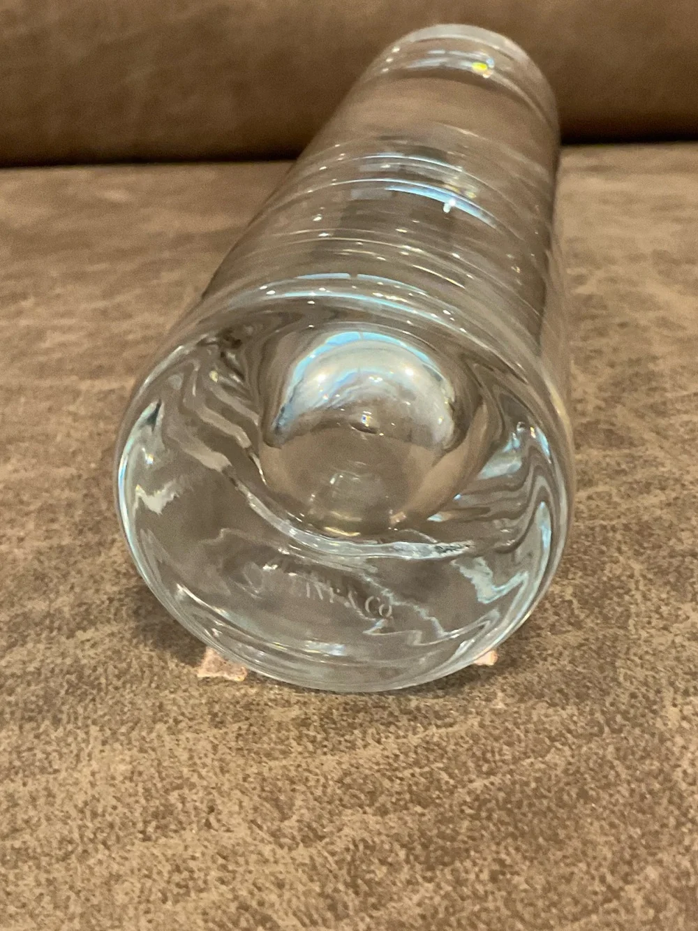 Tiffany & Co. Crystal Triple Ring Bud Vase